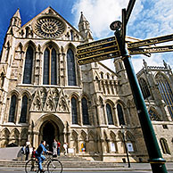 Wegwijzer voor de Kathedraal van York /York Minster, Yorkshire, Engeland, UK
